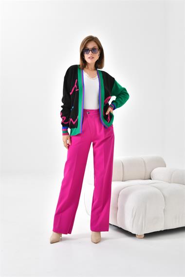 FTZ Women Kadın Havlu Detaylı Hırka  Siyah 20400