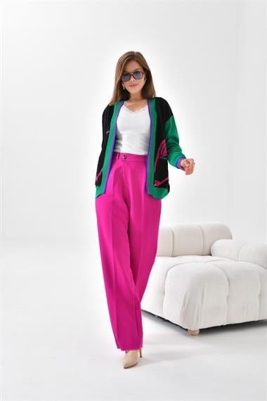 FTZ Women Kadın Havlu Detaylı Hırka  Siyah 20400