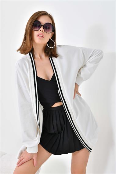 FTZ Women Kadın İki İp Hırka  Ekru 30479