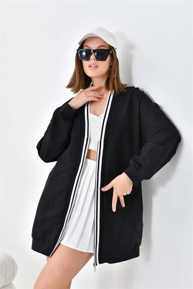 FTZ Women Kadın İki İp Hırka  Siyah 30479