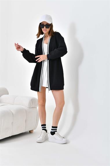 FTZ Women Kadın İki İp Hırka  Siyah 30479