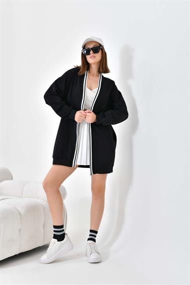 FTZ Women Kadın İki İp Hırka  Siyah 30479