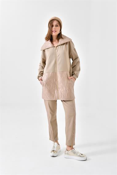 FTZ Women Kadın İki İp Kapitoneli Takım  Beige 30614