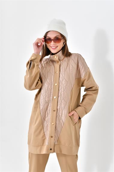 FTZ Women Kadın İki İp Kapitoneli Takım  Beige 30613