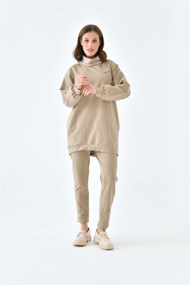 FTZ Women Kadın İki İp Kapitoneli Takım  Beige 30623