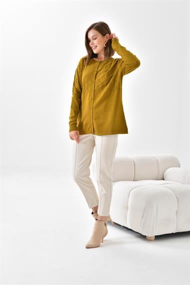 FTZ Women Kadın İnci Detaylı Hırka  Oriw 20048