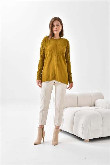 FTZ Women Kadın İnci Detaylı Hırka  Oriw 20048