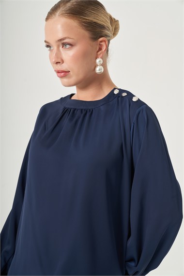 FTZ Women Kadın İpek Saten Etekli Takım  Lacivert 31576