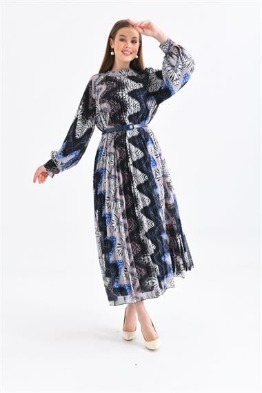 FTZ Women Kadın İpek Şifon Elbise  Mavi 30451