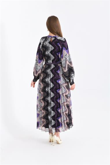 FTZ Women Kadın İpek Şifon Elbise  Mor 30451