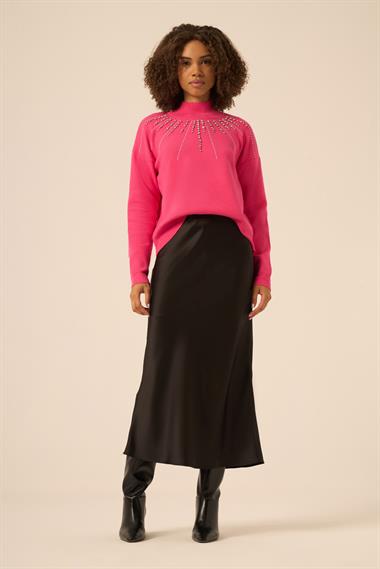 FTZ Women Kadın İşleme Detay Kazak  Fuşya 25194