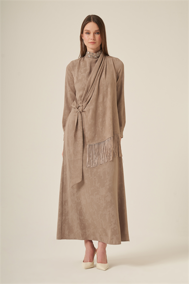 FTZ Women Kadın Jakar Elbise  Beige 31329