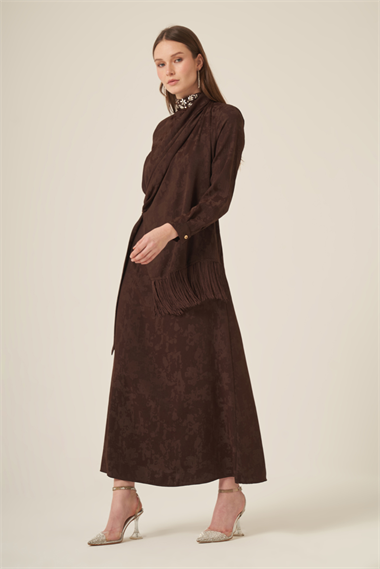 FTZ Women Kadın Jakar Elbise  Kahve 31329