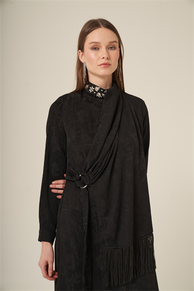 FTZ Women Kadın Jakar Elbise  Siyah 31329