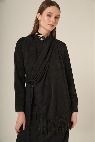 FTZ Women Kadın Jakar Elbise  Siyah 31329