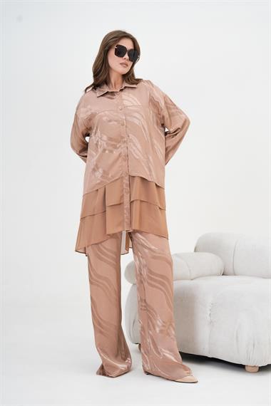 FTZ Women Kadın Jakar Takım  Beige 30876