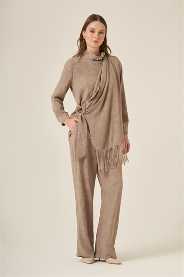 FTZ Women Kadın Jakar Takım  Beige 31330