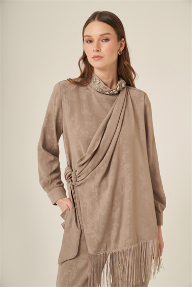FTZ Women Kadın Jakar Takım  Beige 31330