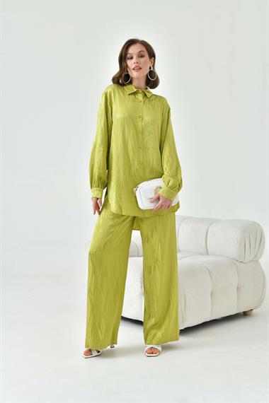 FTZ Women Kadın Jakarlı Pantolonlu Takım  Olive 30778