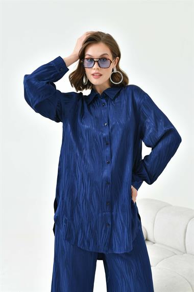FTZ Women Kadın Jakarlı Pantolonlu Takım  Lacivert 30778