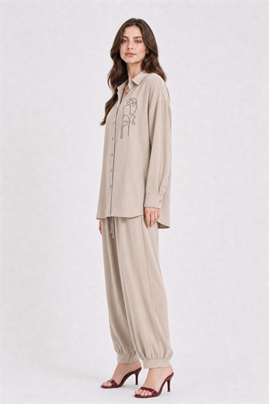 FTZ Women Kadın Kapella Pantolonlu Takım  Beige 31389