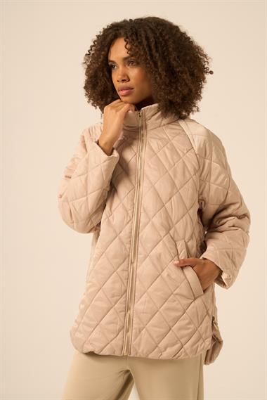 FTZ Women Kadın Kapitone Kaban  Beige 30966