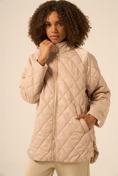 FTZ Women Kadın Kapitone Kaban  Beige 30966