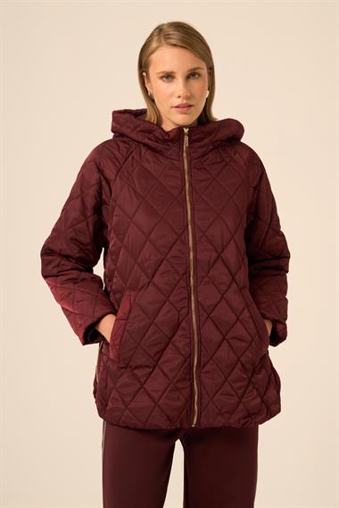 FTZ Women Kadın Kapitone Kaban  Bordo 30966