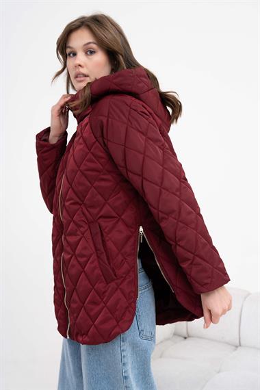 FTZ Women Kadın Kapitone Kaban  Bordo 30966