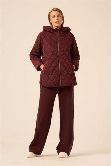 FTZ Women Kadın Kapitone Kaban  Bordo 30966