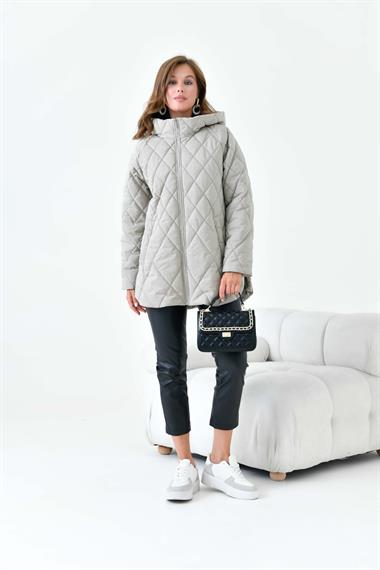 FTZ Women Kadın Kapitone Kaban  Gri 30966