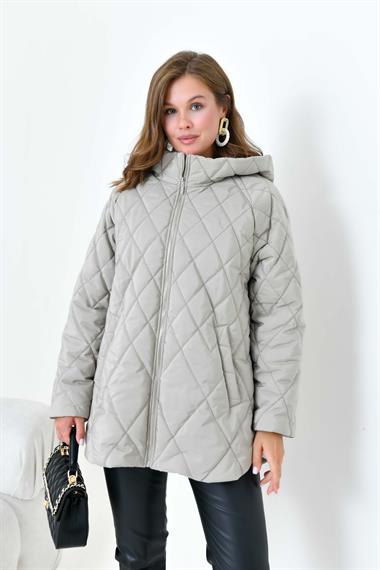 FTZ Women Kadın Kapitone Kaban  Gri 30966