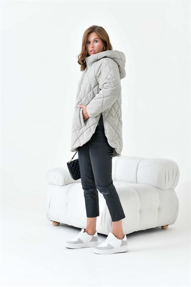 FTZ Women Kadın Kapitone Kaban  Gri 30966