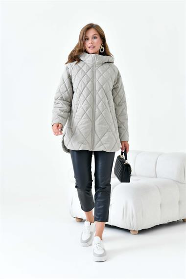 FTZ Women Kadın Kapitone Kaban  Gri 30966
