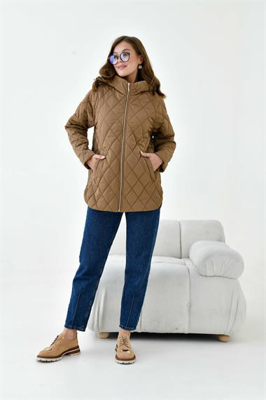 FTZ Women Kadın Kapitone Kaban  Kahve 30966