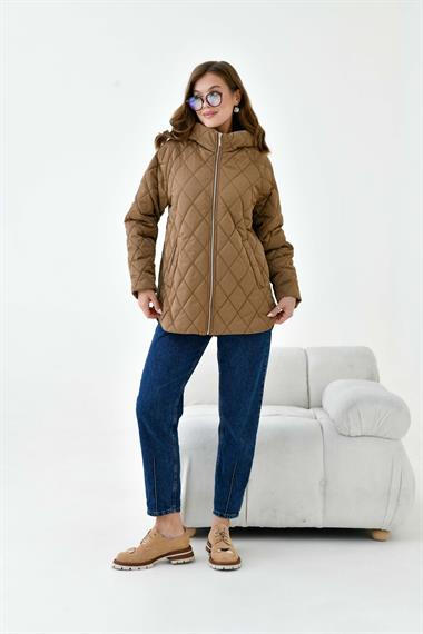 FTZ Women Kadın Kapitone Kaban  Kahve 30966