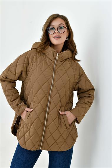 FTZ Women Kadın Kapitone Kaban  Kahve 30966