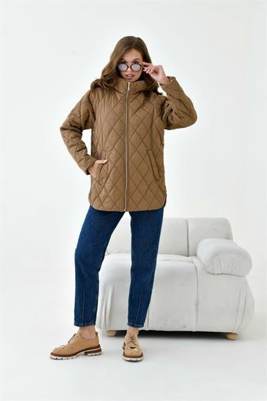 FTZ Women Kadın Kapitone Kaban  Kahve 30966