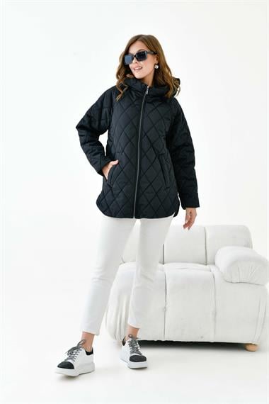 FTZ Women Kadın Kapitone Kaban  Siyah 30966