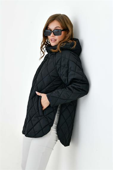 FTZ Women Kadın Kapitone Kaban  Siyah 30966