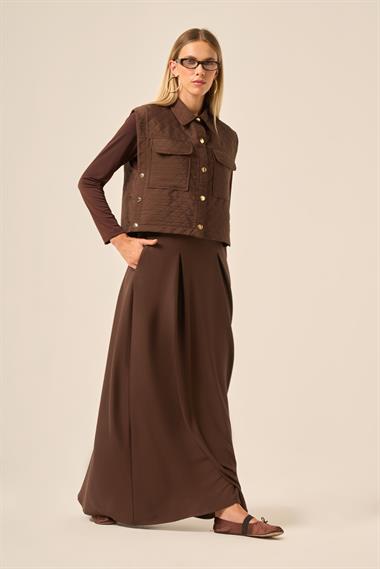 FTZ Women KADIN KAPİTONE OYSHO ETEKLİ TAKIM  Acı Kahve 31220