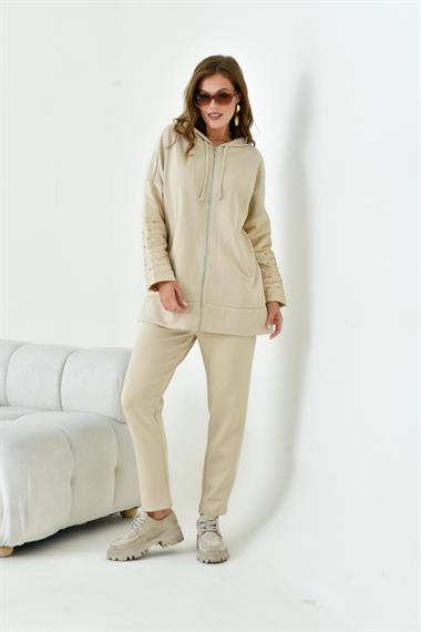 FTZ Women Kadın Kapitone Takım  Beige 30954