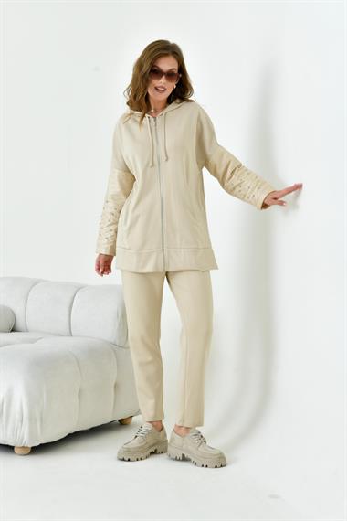 FTZ Women Kadın Kapitone Takım  Beige 30954