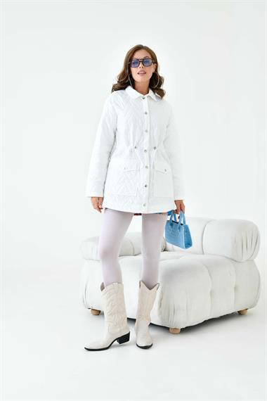 FTZ Women Kadın Kapitoneli Kap  Ekru 30628