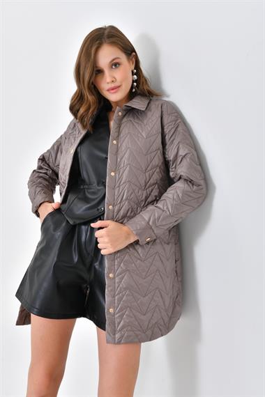 FTZ Women Kadın Kapitoneli Kap  Kahve 30629