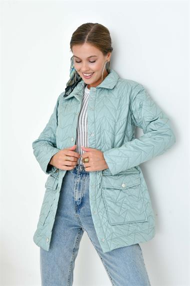 FTZ Women Kadın Kapitoneli Kap  Mint 30628