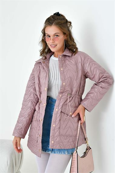 FTZ Women Kadın Kapitoneli Kap  Pudra 30628