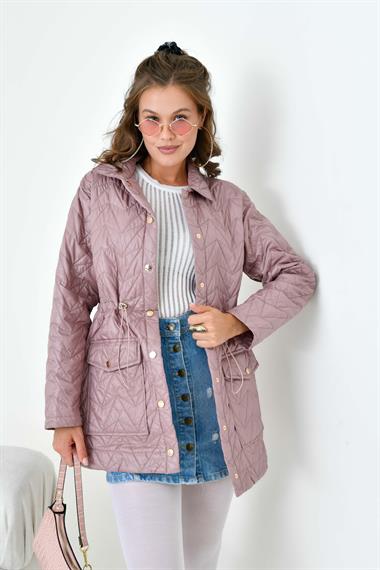 FTZ Women Kadın Kapitoneli Kap  Pudra 30628