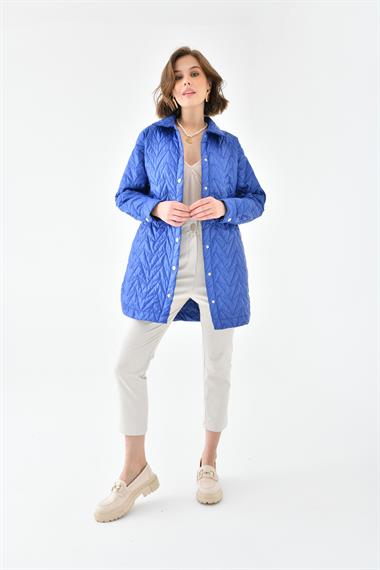 FTZ Women Kadın Kapitoneli Kap  Saks Mavi 30629