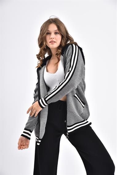 FTZ Women Kadın Kapşon Detay İkili Takım  Siyah 21-6058